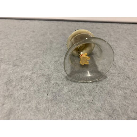 Christmas Tree Bell Glass Dome Teddy Bear Hanging - Picture 3 of 5
